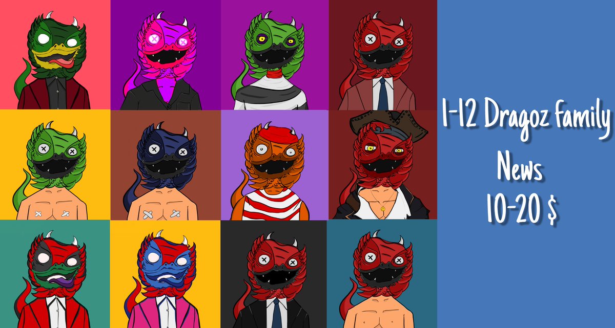 Deepertie's tweet photo. "Dragoz Family "    012/120  (#0001-0012)
Available on #Crypto  
https://t.co/k8sxd85OZu
#NFTCommunity #nftcollector #NFTs #NFTcollection #NFTs #polygonNFT #NFTTHAILAND #NFTJapan #NFTartist #NFTdrop #Crypto #cryptocomnft #cryptocommunity #Cryptocom https://t.co/AI3S0ErkNp