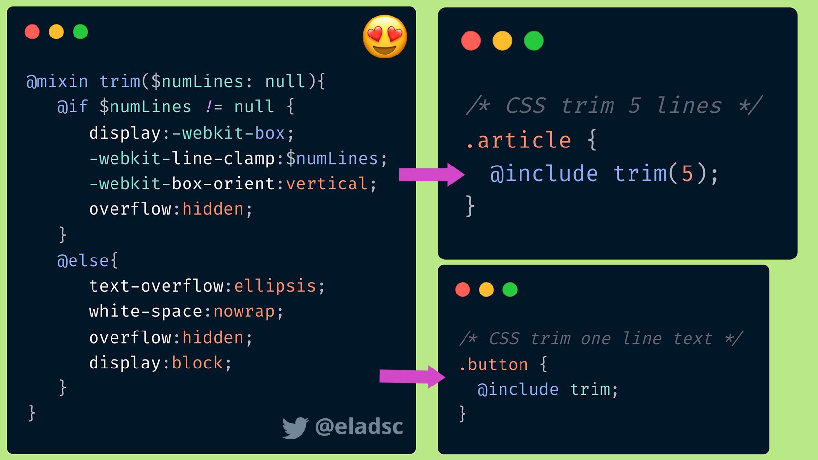 Elad Shechter on Twitter "We can trim text via CSS in two methods 1