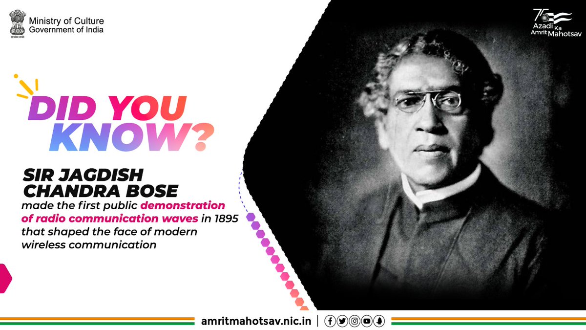 What's even interesting is that more than a century later, Sir Bose was posthumously credited for this achievement of his #DidYouKnow #IndiaAndInnovation #AmritMahotsav 🇮🇳 #IndiaAndInnovation #AchievementAt75