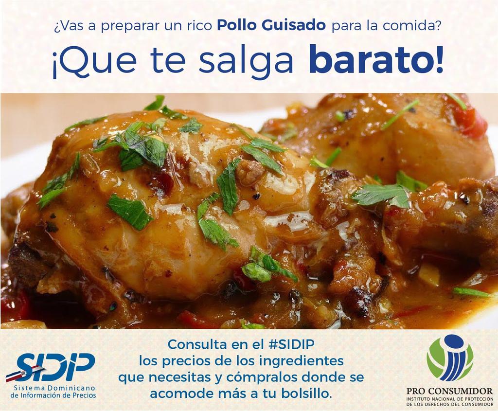 ProConsumidorRD's tweet photo. ¿Vas a preparar Pollo Guisado?
Cuando vayas a comprar los ingredientes, utiliza el #SIDIP2.0 para conocer en cuales establecimiento puedes conseguir los elementos donde el precio se ajuste más a tu bolsillo.⠀
⠀
Accede 👉 https://t.co/kTaqxl3nff 🌎 ⠀
⠀
#ProConsumidorContigo https://t.co/6fYkmRfWp7