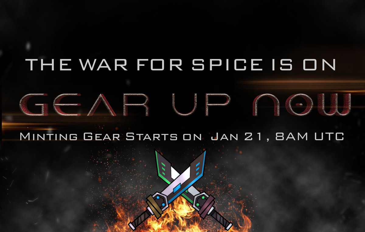UnusDao's tweet photo. Minting Equipment will be on Jan 21th, 8 am UTC+
Minting cost is 40$ (BUSD), and with NFT Badge you can get 20% OFF!
Money from Equipment sale will be used to add LP SPICE-BUSD (50%) and buy back and burn SPICE(50%)!
Get ready to make your NFTs stronger for the coming war on V2! https://t.co/ehlJehCGY4