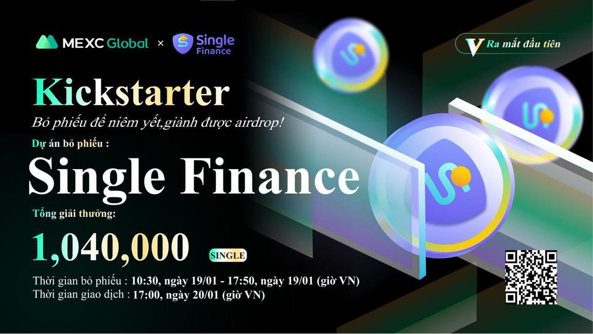 [Niêm yết đầu tiên] MEXC Kickstarter - Bỏ phiếu để chia sẻ 1.040.000 Single Finance (SINGLE) Airdrop!

 ⏰ Thời gian: 10:30 - 17:50 ngày 19/01/2022
 Giao dịch dự kiến: 17:00  ngày 20/01/2022
Gửi và rút tiền: Đã mở

 Liên kết 🔺Voting: mexc.com/sun/assessment