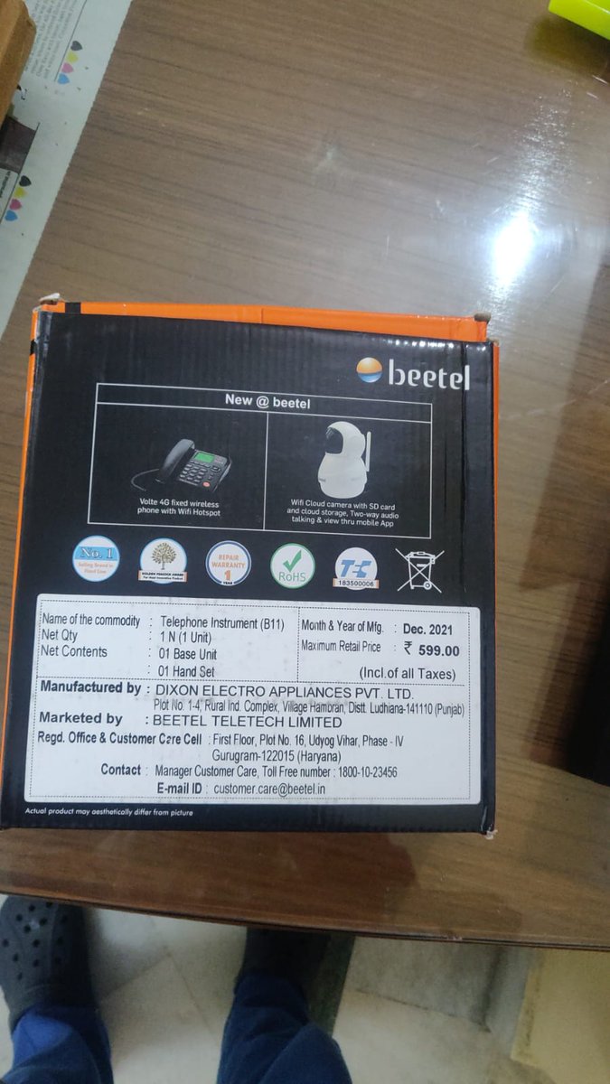 JassiOberoi02's tweet photo. I ordered a One Plus Nord Phone and I received a Beetle Landline phone ! Your customer service team refuses to share details of the so called " internal investigation" which was carried out. The delivery boy fled when we asked him to wait till the time the package.. (1/2) https://t.co/LZHeqIExC0