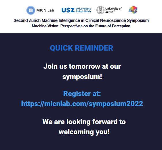 micnlab's tweet photo. Last chance to register!
#machinelearning #machinevision #artificialintelligence #augmentedlearning #neurosurgery #universitaetsspitalzuerich #micnlab https://t.co/hSAE8opkja