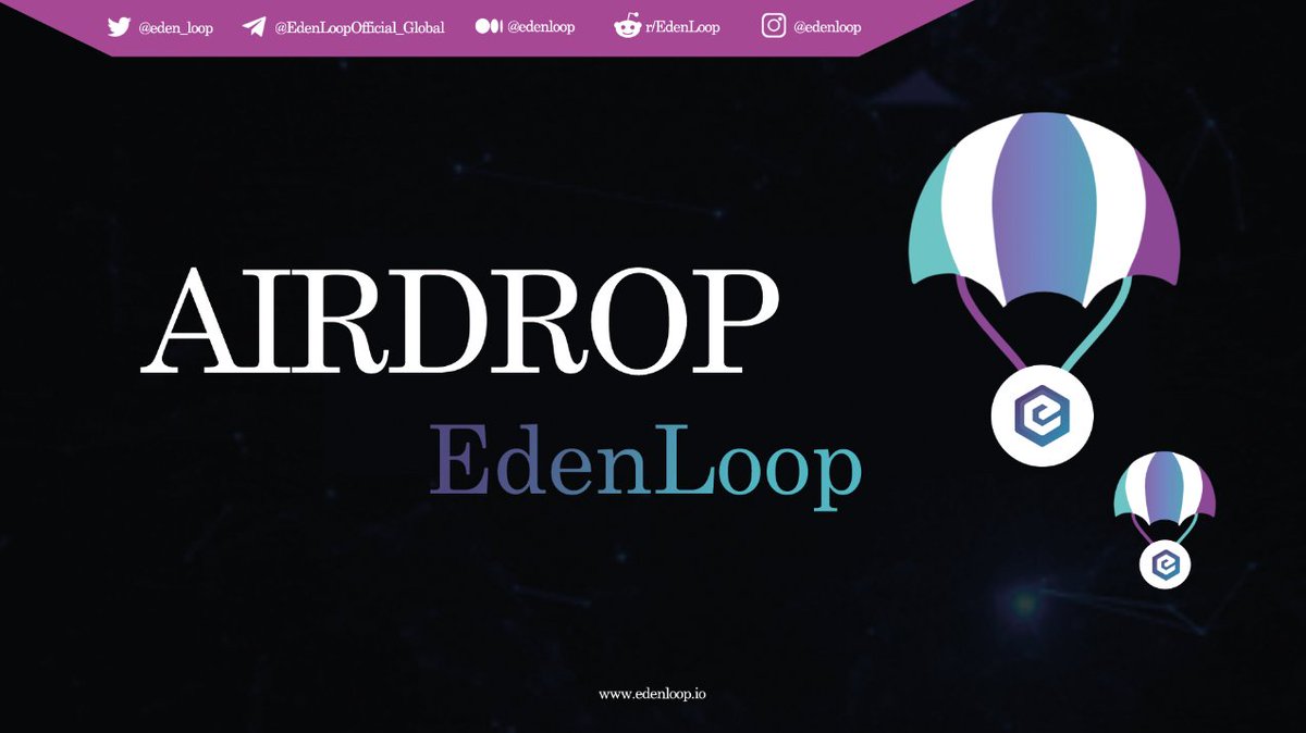 🎉We're going to give away 50,000 #ELT in #Airdrop 
To enter👇
1. Click @EdenLoop_airdropbot in Telegram
2. Follow the steps of this airdrop bot and earn at least 32 ELT
3. You can invite 5 friends max. via referral link to get more rewards!
#Giveaway #NFTCommunity #NFT #edenloop