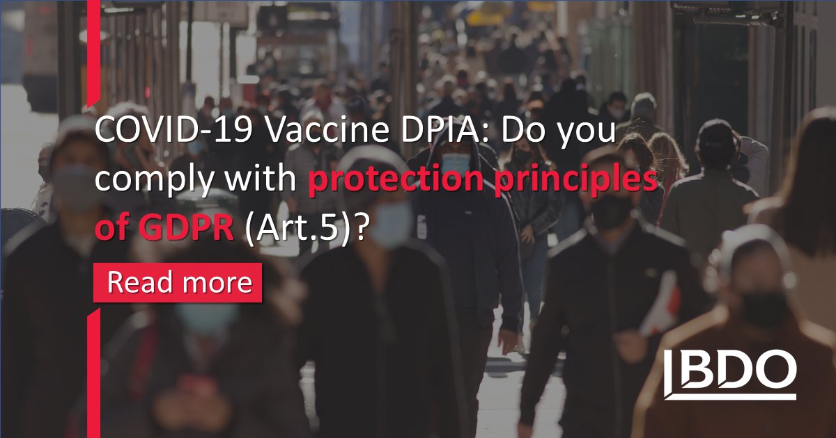 BDOMalta's tweet image. 🔏BDO Malta’s DPIA methodology encompasses an enhanced level of assessment of #privacyrisks, assessing the overall risk in relation to privacy practices in connection with COVID-19 vaccination status of employees. Contact us to learn more: bit.ly/CovidVaccineDP…