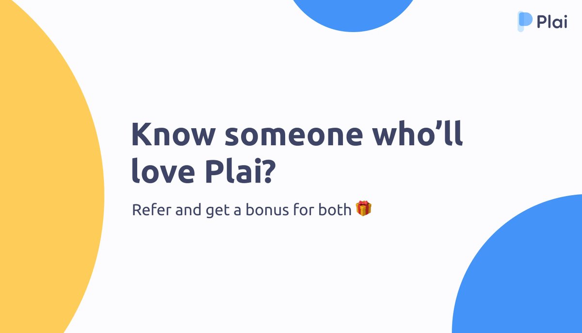 plaiteam's tweet photo. Plai launches a Referral Program 🎁 Know someone who will love Plai? Refer and be rewarded with a free month in Plai for you and your referral. Learn more here: https://t.co/lGApkOlqb9 https://t.co/On4bGW5Fni