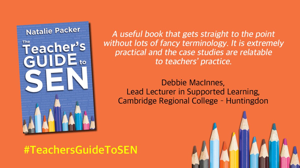 CrownHousePub's tweet photo. Looking for teaching support on Special Educational Needs? Discover @NataliePacker's #TeachersGuideToSEN: https://t.co/WtfWg1tWzi.
Thank you Debbie from @CRC_College for this great review ⬇️
#SEN #SEND #teaching https://t.co/bQQqMQU6bp