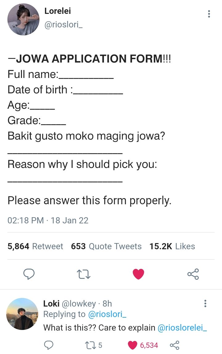 caerulean_sky's tweet photo. A #ProjectLOKI one tweet AU┐
 
 ┘Jamie posted 'that' form on Lorelei's twt acc for her to have a bf this coming Valentines but little did she know... Lorelei already have a boyfriend. https://t.co/gHObcldTWK