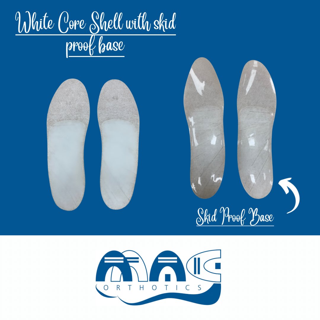 MAGOrthotics's tweet photo. White Core Shell, a Semi Rigid 3/4 length plastic shell with a slip proof base and ultra thin. Also available with a Pink Poron top cover! 👟 https://t.co/LwOZmr64yQ 🦶🏻 https://t.co/Y4kdJYwy9k