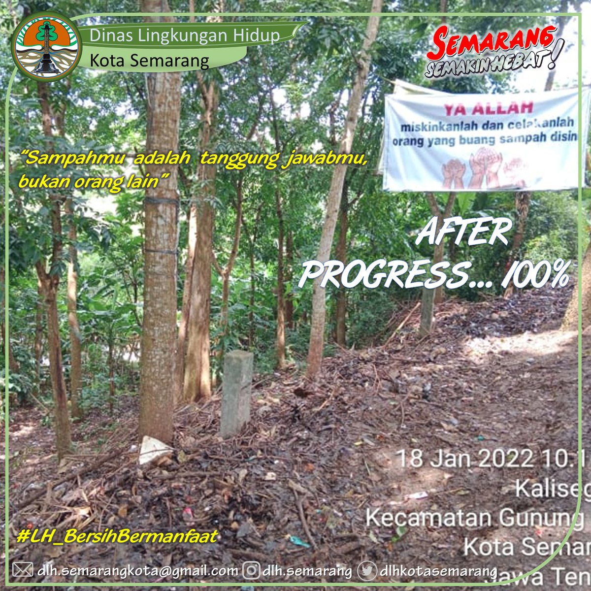 Penanganan sampah buangan liar oleh oknum yg tdk bertanggung jawab di sekitar Kampus Unnes Selasa 18/1/ 2022.

Terima kasih kpd pemangku wilayah terkait atas kerja samanya shg sampah dg segera dpt teratasi. 

cc: <a href="/hendrarprihadi/">Hendi (Hendrar P)</a> <a href="/mbakITASMG/">HevearitaGunaryati R</a> <a href="/Pilusss_/">Kadarlusman, SE</a>  <a href="/IswarAminuddin/">Iswar Aminuddin</a> <a href="/bambronggo/">Bambang Suranggono</a>