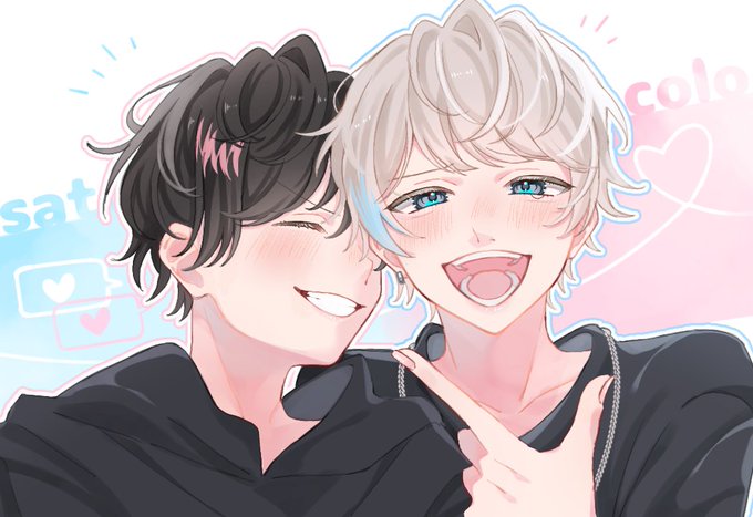 今年1番の笑顔✨

💗💙

 #すとぷりギャラリー 
 #さとみギャラリー #ころんくん 