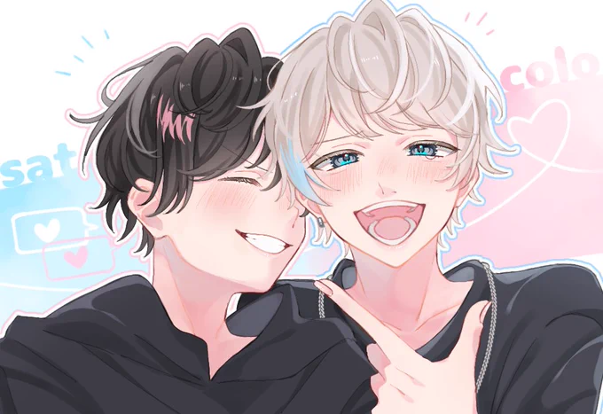 今年1番の笑顔✨

💗💙

 #すとぷりギャラリー 
 #さとみギャラリー #ころんくん 