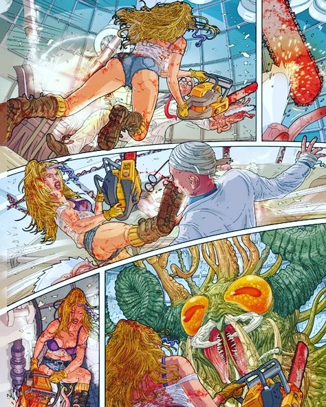 TheSpanishColl2's tweet photo. ¡Qué bien me lo he pasado leyendo #NancyinHell! Un cómic muy alocado que tiene todo lo que ves en su portada y todo lo que puedas imaginarte. Nancy tendrá que escapar del infierno con su motosierra con un final que no esperas y con tintes de "El infierno de Dante". ¡Buen día! https://t.co/6M1K5z3exd