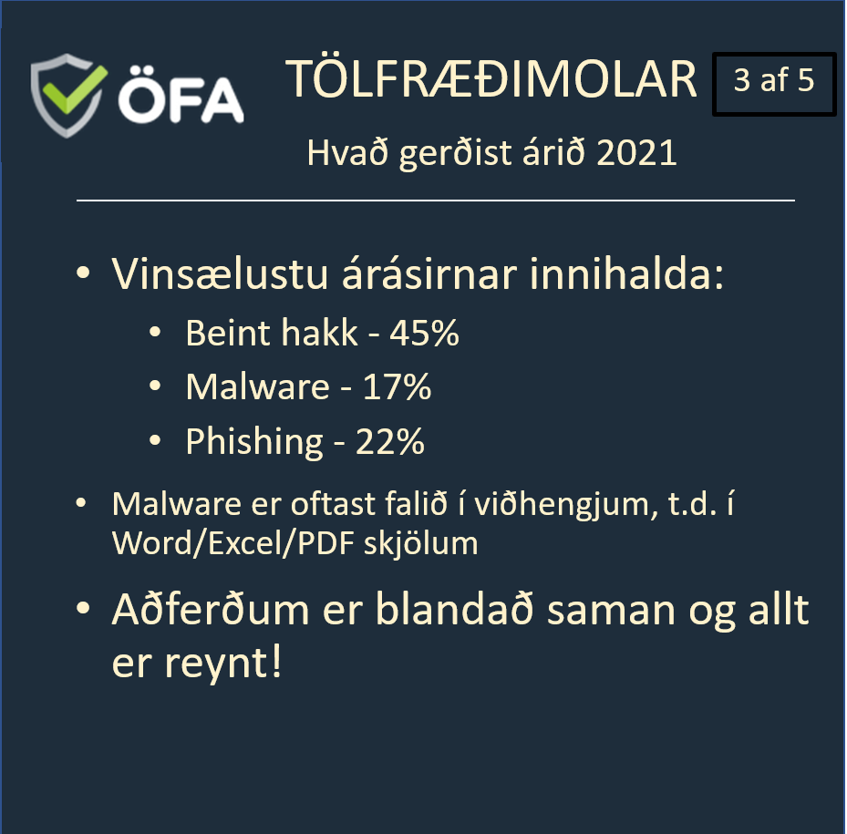 oryggifyriralla's tweet photo. Rifjum upp 2021 - gamalreyndar leiðir virka enn, tölvuþrjótarnir ná ótrúlegum árangri með sömu gömlu aðferðunum.
Þetta er yfirlit 3 af 5 https://t.co/uRm2w1vtiT
