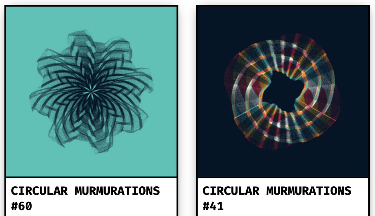 GlyphJam's tweet photo. Circular Murmurations by @camillerouxart is yet another brillant project worth discovering (and minting!) on @fx_hash_ . I got mine and particularly love the blue one. https://t.co/o9EMPljCi3