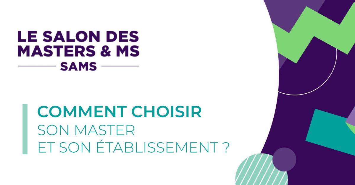Comment choisir son master et son établissement ? Inscrivez-vous en ligne sur lemde.fr/salon-sams pour assister à la conférence du #SalonSAMS samedi 29 janvier