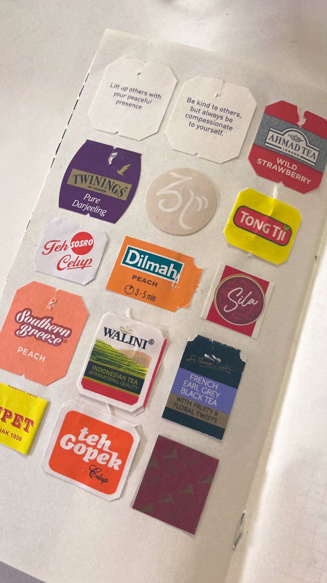 posiufo's tweet photo. collecting those tiny paper tea bags as if they r postage stamps https://t.co/35BDAtxURO