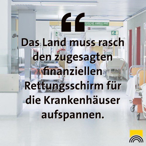 Bei den #Finanzverhandlungen wurden den Kommunen 240 Millionen Euro für einen #Rettungsschirm für die baden-württembergischen #Krankenhäuser in Aussicht gestellt. Ein unbürokratisches Hilfspaket muss nun kurzfristig geschnürt werden und die Gelder schnell und umfänglich fließen.