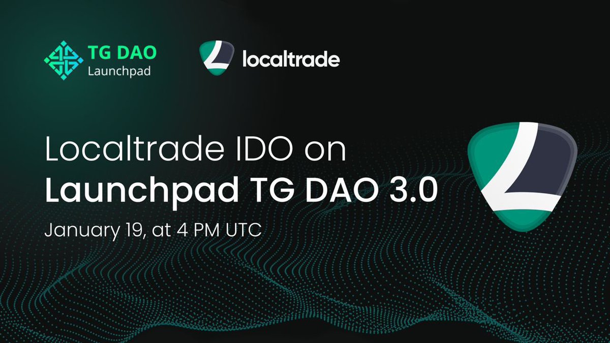 ‼️TG DAO 3.0 Community ‼️

🚨This is upcoming <a href="/LocaltradeC/">LocalTrade</a> IDO alert 🚨 

📍The whitelist will be closed at 3 PM UTC, only 5 hours left🫂

📍IDO starts at 4 PM UTC 👉 tgdao.io/auth

Our official links: 

linktr.ee/TGDAO