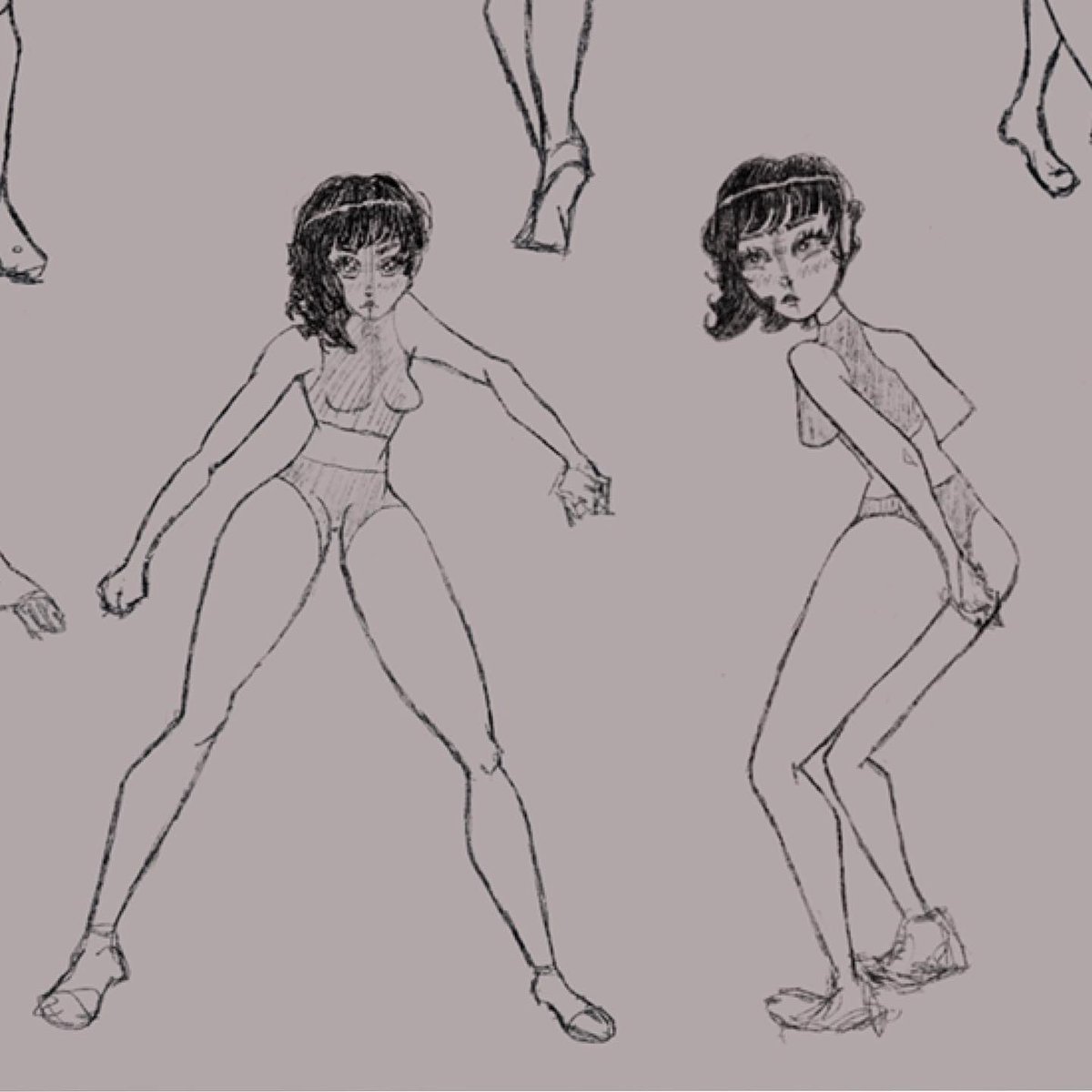 leilalasherz's tweet photo. An old group of sketches I did while working on poses. Although imperfect, the progress is what I’m looking for ☺️ #digitalart #poses #cartoon #cartoonist #procreate #illustration #artist #digitalillustration #doodle #sketches #posesketch https://t.co/LGG5xRtWwg