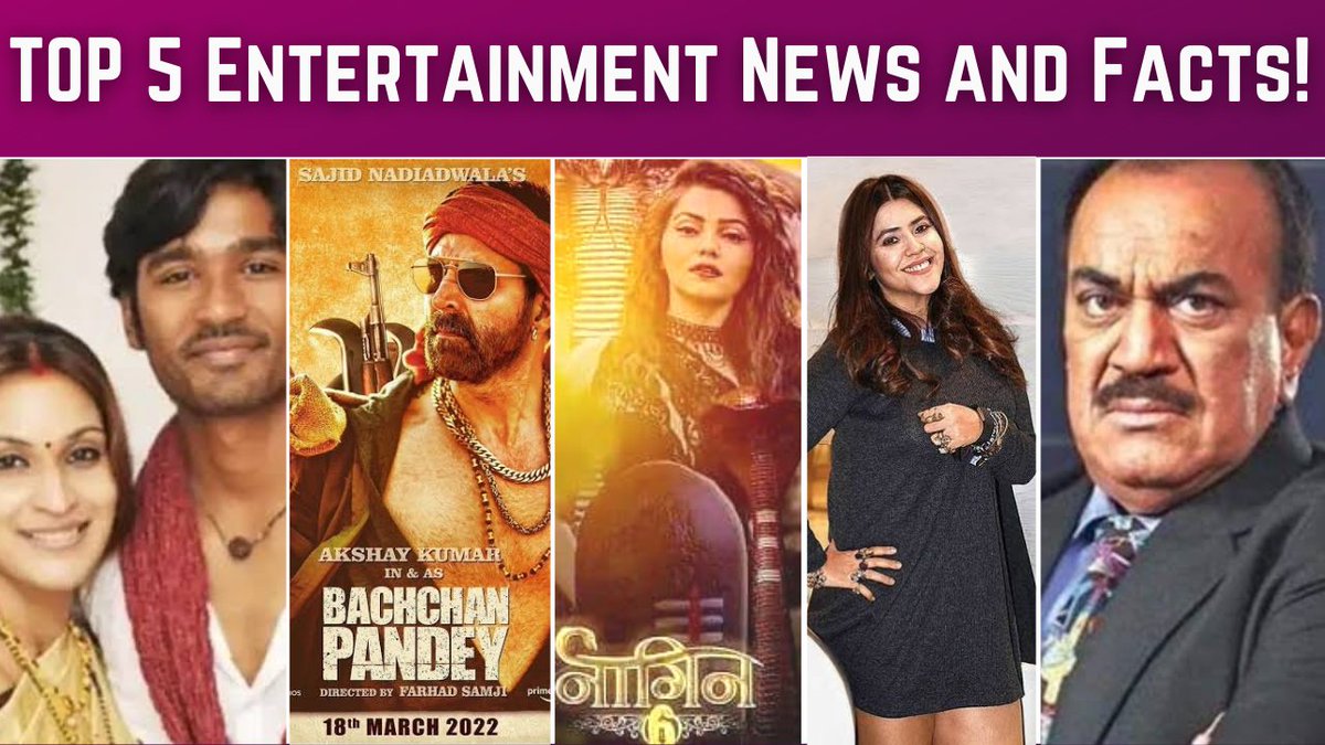 media8828's tweet photo. Top 5 Entertainment News And Facts! | #DhanushDivorce | #EktaKapoor | #Naagin6 | #AkshayKumar
#bollywoodnews
.
https://t.co/weM1F3BwX6
⬆️click to know more https://t.co/YIpBJqXxcT