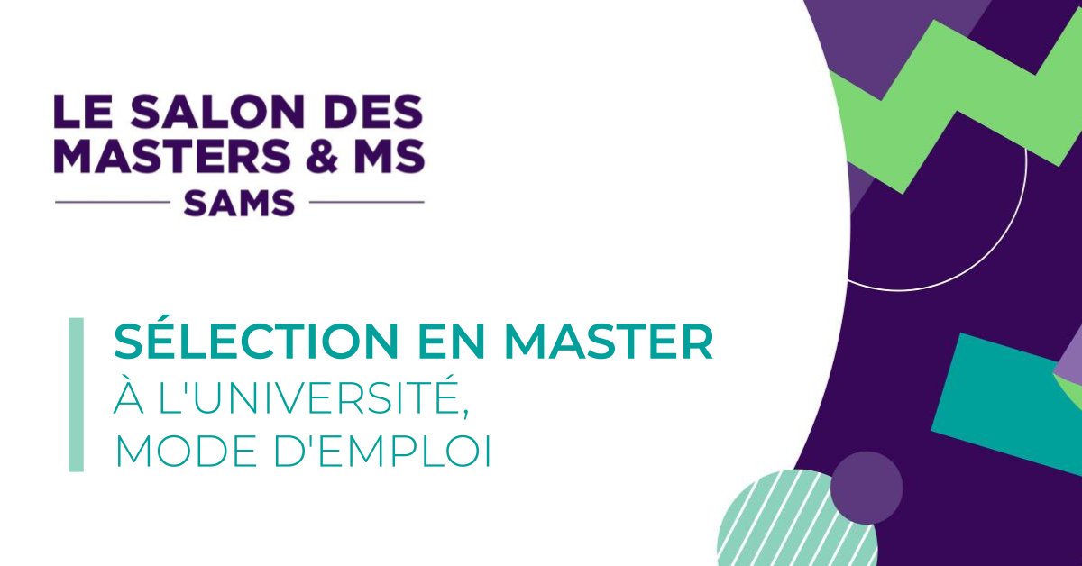 «Sélection en master à l'université, mode d'emploi », une conférence <a href="/lemondefr/">Le Monde</a> au #SalonSAMS samedi 29 janvier 2022 lemde.fr/salon-sams