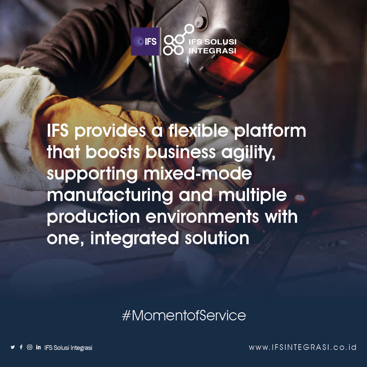 ISIntegrasi's tweet photo. Find out how @IFS software helps #Manufacturers to outmaneuver industrial trends and disruptors. #AgileManufacturing in this e-book. https://t.co/ppb4oVXfvu
#ISI #ISINTEGRASI #IFS #ProudlyIFS #Momentofservice #Digitaltransformation https://t.co/SkAhI9P3A4