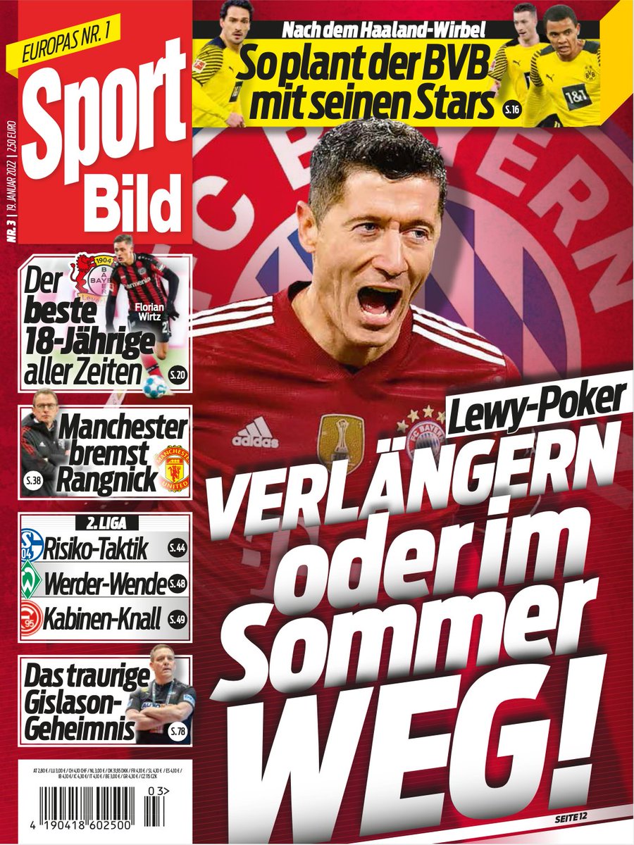 elchiringuitotv's tweet photo. 🚨 ¡BOMBAZO LEWANDOWSKI!🚨

💥 El Bayern de Münich quiere una renovación a la baja o una venta este verano.

💰 Su contrato acaba en 2023.

🗞️🇩🇪 Vía BILD https://t.co/BBkCNG68ER