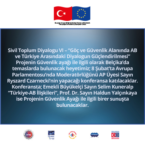 ABKAD_'s tweet photo. CSDVI/017 Sivil Toplum Diyaloğu VI - Göç ve Güvenlik Alanında AB ve Türkiye Arasındaki Diyaloğun Güçlendirilmesi Projesi

#EuropeanComission #MigrationandSecurity #Siviltoplumdiyalogu #EuropeanUnion #AvrupaBirligi https://t.co/5ZuOpzJ6uI