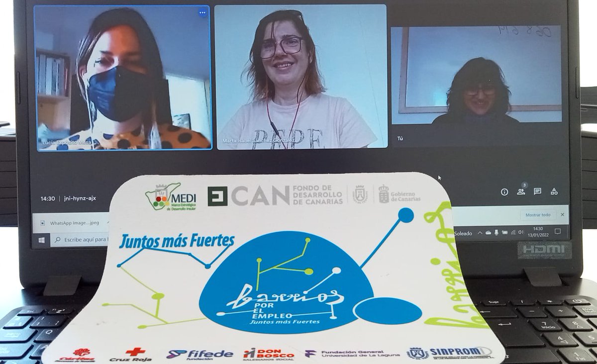 BarriosFgull's tweet photo. Comenzamos el año retomando el contacto con los recursos y entidades que colaboran con @BARRIOSxEMPLEO. En esta ocasión, nos reunimos con @Ataretaco para continuar promoviendo las herramientas que mejoren la empleabilidad de las personas.
@CabildoTenerife @fg_ull
#reunionvirtual https://t.co/FcHBy5LhKV