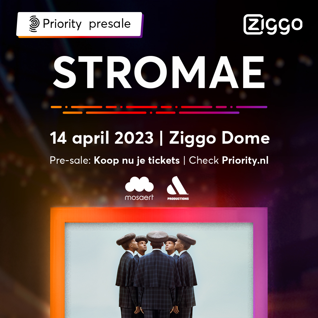 Klanten van Vodafone met internet van Ziggo opgelet‼️ De priority pre-sale voor het concert van Stromae op 14 april 2023 in de #ZiggoDome is nu gestart via de MyVodafone en Mijn Ziggo app🤩

Geen klant van Vodafone/Ziggo, de reguliere kaartverkoop start a.s. vrijdag om 11:00 uur.