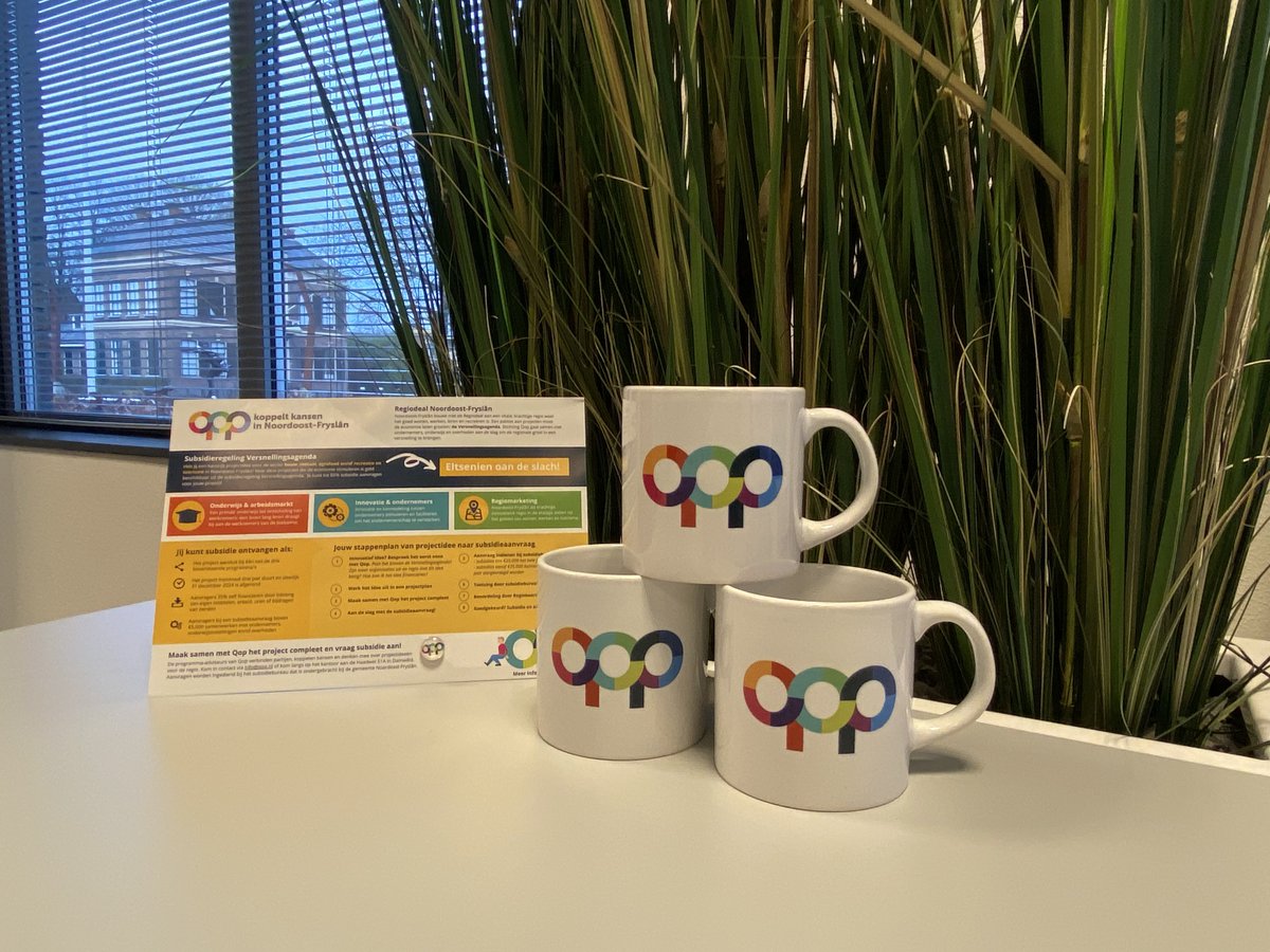 qop_nof's tweet photo. Drinken we binnenkort een 𝐪𝐨𝐩𝐣𝐞 koffie? ☕  Ze zijn binnen: de nieuwe Qop-kopjes! Heb je binnenkort een afspraak met een van onze adviseurs? Dan is de kans groot dat er ook een 𝐪𝐨𝐩𝐣𝐞 jouw kant op komt.
#versnellingsagenda #qop #regiodeal #krachtvanderegio https://t.co/nh7pUyzgOW