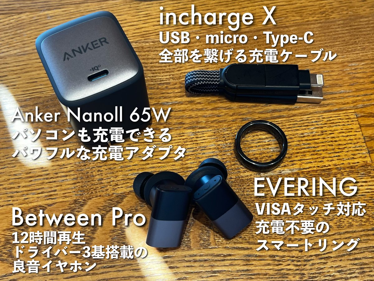 harulog1120's tweet photo. 2021年買ってよかった神ガジェット4選

harulog＋製品名

で検索していただくと詳しいレビュー記事が出てくると思うので、ぜひ✍️

#ANKER @Anker_JP 
#inchargeX 
#EVERING @evering_jp 
#BetweenPro @TheStatusAudio https://t.co/XNTTVRCEGF