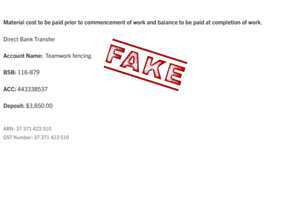 TeamWorkFencing's tweet image. Fraud Alert! Please notify us if you have been contacted by anyone pretending to represent Team Work Fencing Contractors and demanding payment.