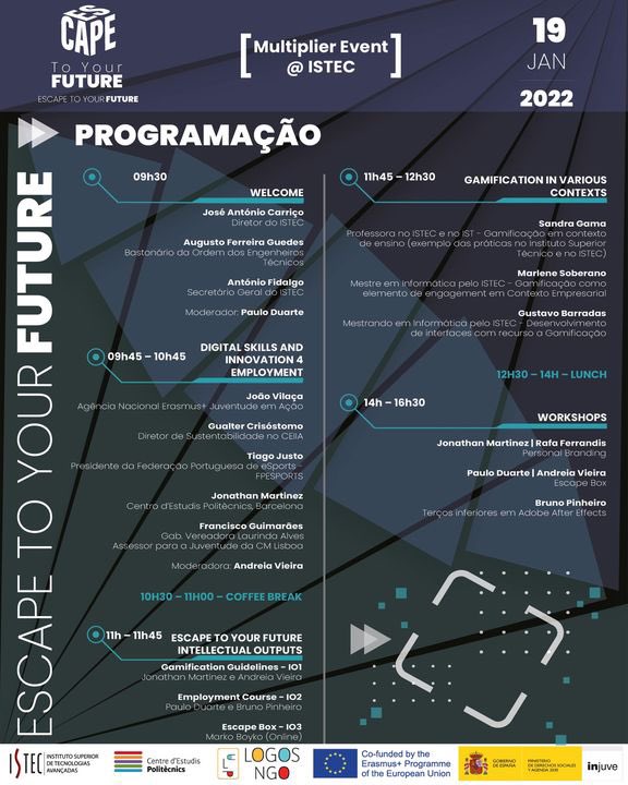 EscapeToYourFu1's tweet photo. We are live now! Join us online and share your experience! From Lisbon to you 🇵🇹 https://t.co/CWo2CdG3XR @istec_lisboa @ce_politecnics #LogosNGO https://t.co/Nr9O1FBcoZ
