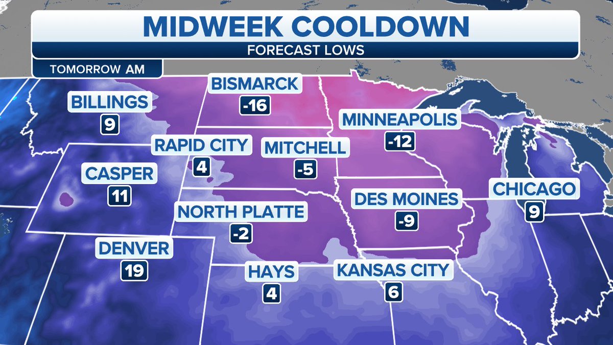 JaniceDean's tweet photo. Another busy map with dangerous wind chills across the Northern Plains, the risk for strong to severe storms for the South, another blast of snow and ice for the Southeast MidAtlantic and the threat of another Nor'Easter this weekend. #Herewegoagain! Please stay #weatheready. https://t.co/wQppjatRUY