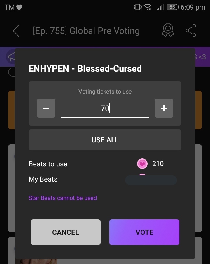 kpopvotesell's tweet photo. Congratulations to ENHYPEN! Here's your free 210 beats 🎉 https://t.co/NcNf9KCYqp