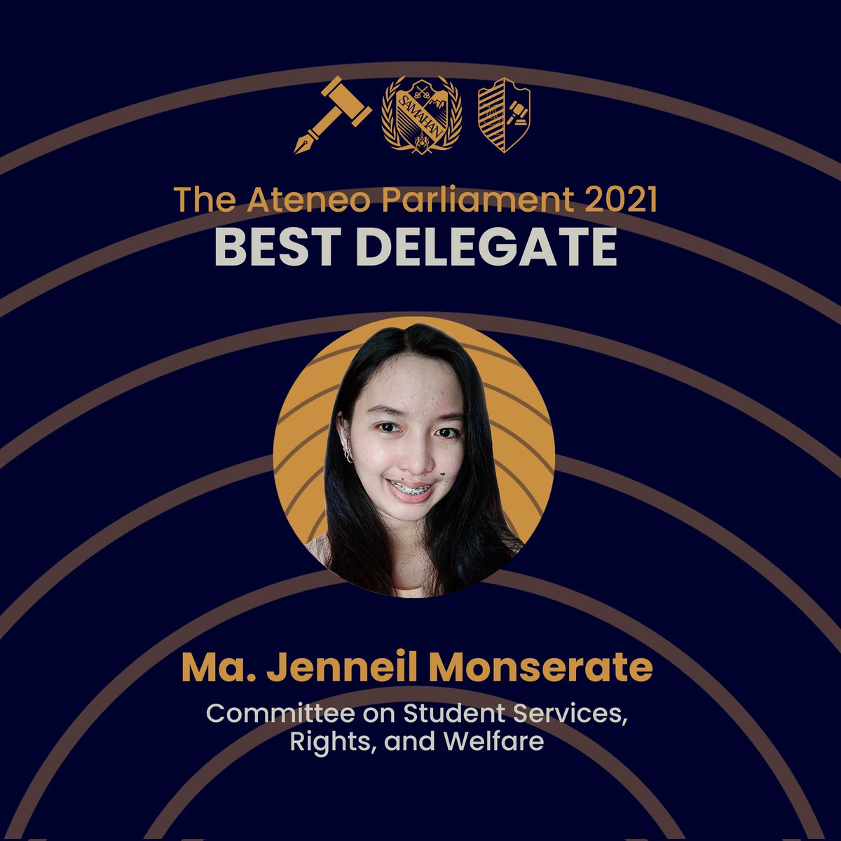 theateneopar's tweet photo. #IkawNaman proudly presents the Best Delegates of The Ateneo Parliament 2021! 🏆✨

This set of delegates exhibited exemplary commitment and truly championed the causes they believe in through the power of policy-making.

Congratulations, delegates!
[2/3] https://t.co/4hOM98IuRp