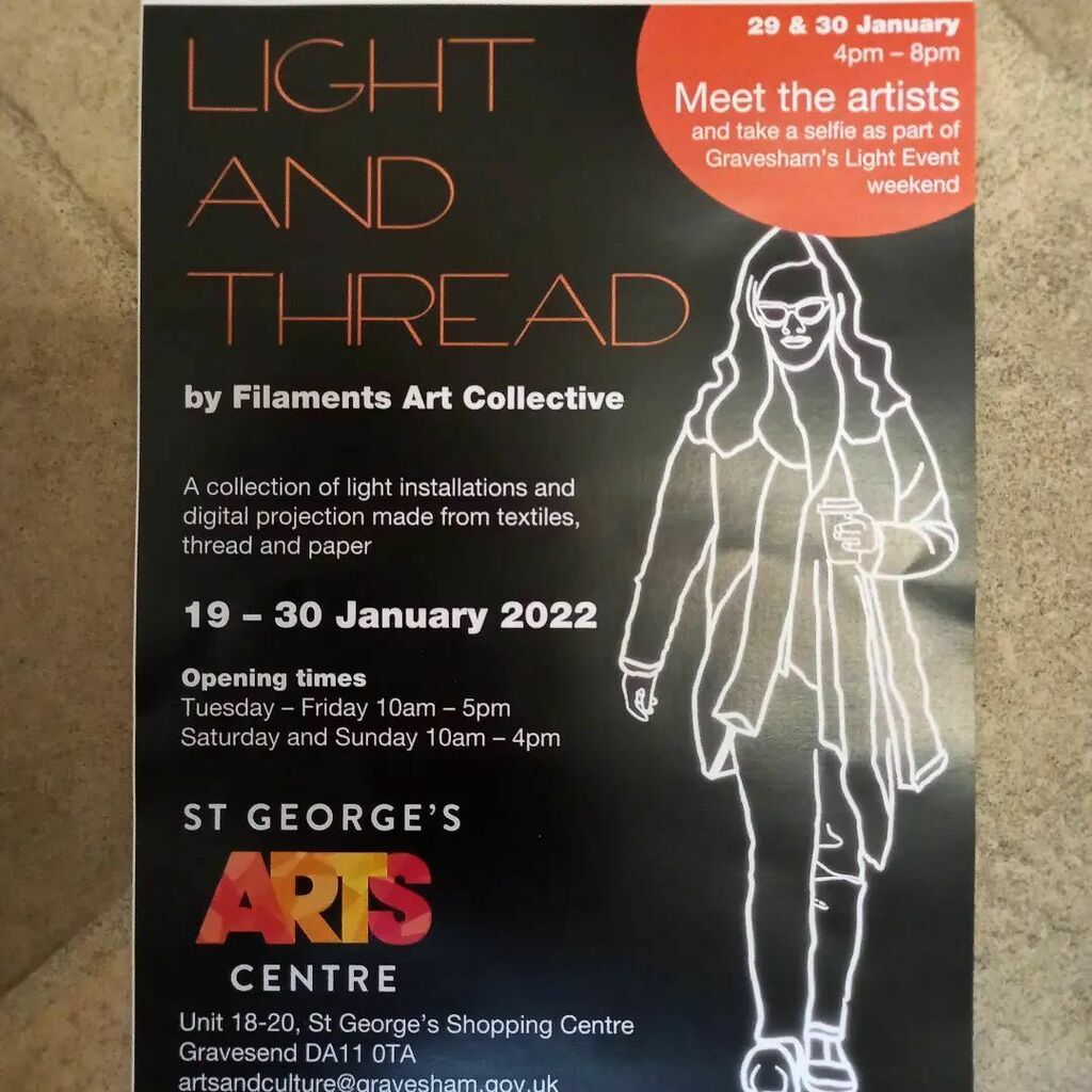 rosiejam's tweet photo. The show is up!
@filaments.art Light And Thread at St George's art Centre Gravesend.
Well be there 29+30 Jan 4-8pm. Come and join us.
#filamentsart #lightevent #lightupthenight #winterlightfestival #gravesend #gravesham https://t.co/W5BAS1fCx1 https://t.co/oj3NezkkzH