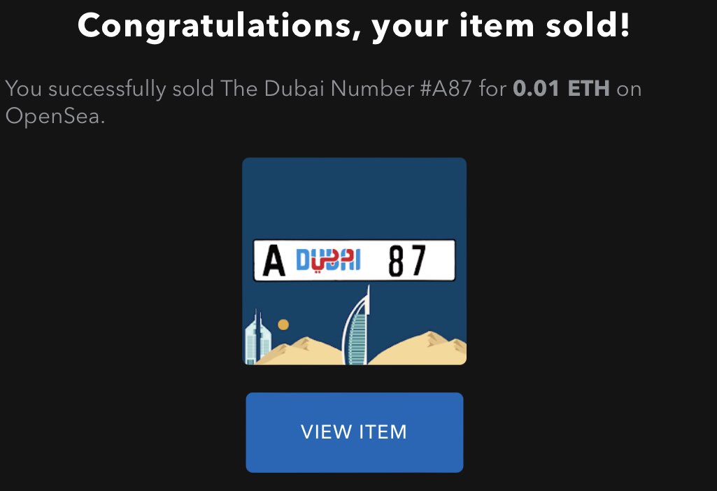 We just sold plate number A87 NFT 🔥

#NFTCommmunity #NFTGiveaway #The_Dubai_Numbers