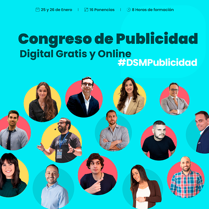 RaiolaNetworks's tweet photo. Nueva edición del Congreso de Publicidad Digital #DSMPublicidad 

✅25 y 26 de enero
💻Online y gratuito
🕙Más de 10 horas de formación
👥16 ponencias 

🎫¡Reserva tu plaza! https://t.co/bJ5CsEWpfD https://t.co/7afHZx2yja
