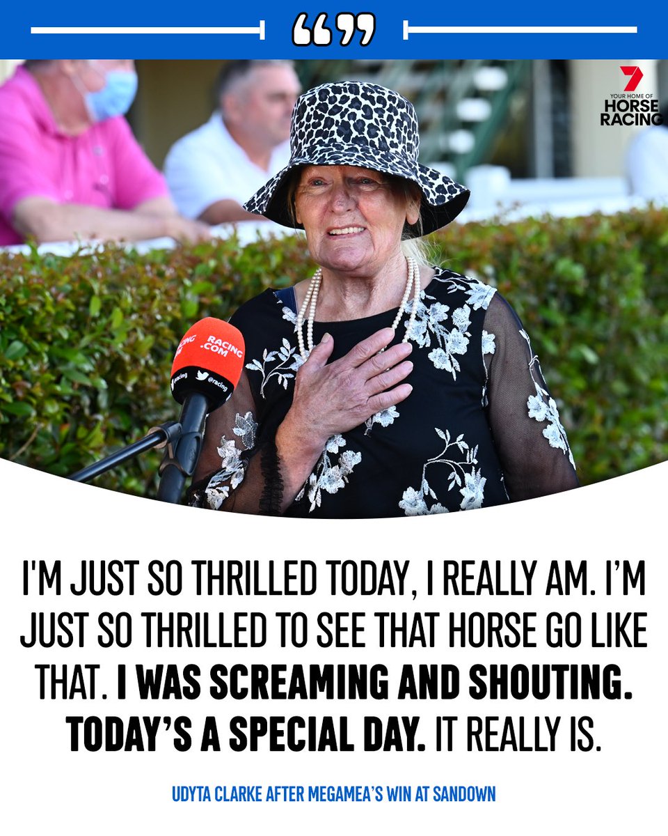 7horseracing's tweet photo. What a joy to see Udyta Clarke back at the races with a winner as an owner, a year on after suffering a bleed on the brain. 👏 💙 https://t.co/sWGgGjBIc5