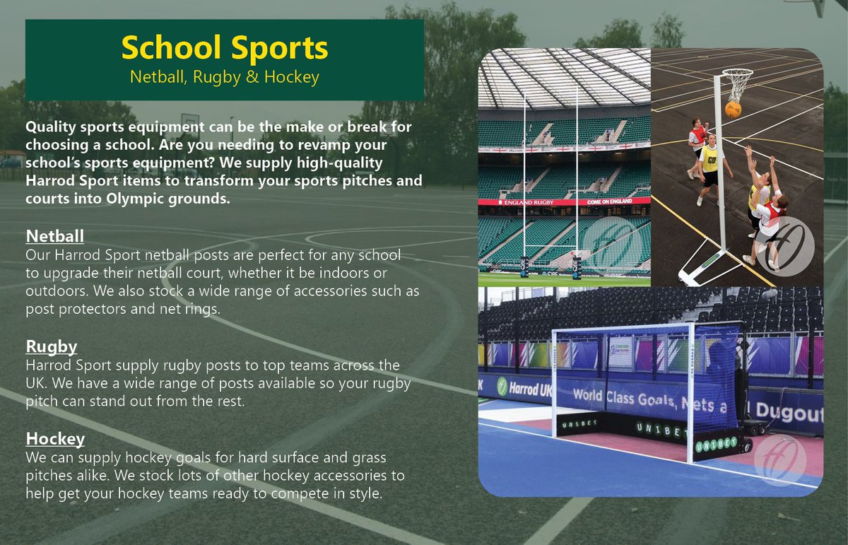 Colliersports's tweet photo. The Harrod Sport range can accommodate for all situations, a school playing field, outdoor court or indoor sports hall. 🏉🏑

Get in contact with your local area rep or call the office on 01328 700600 to enquire. https://t.co/3JiGoCdWCq