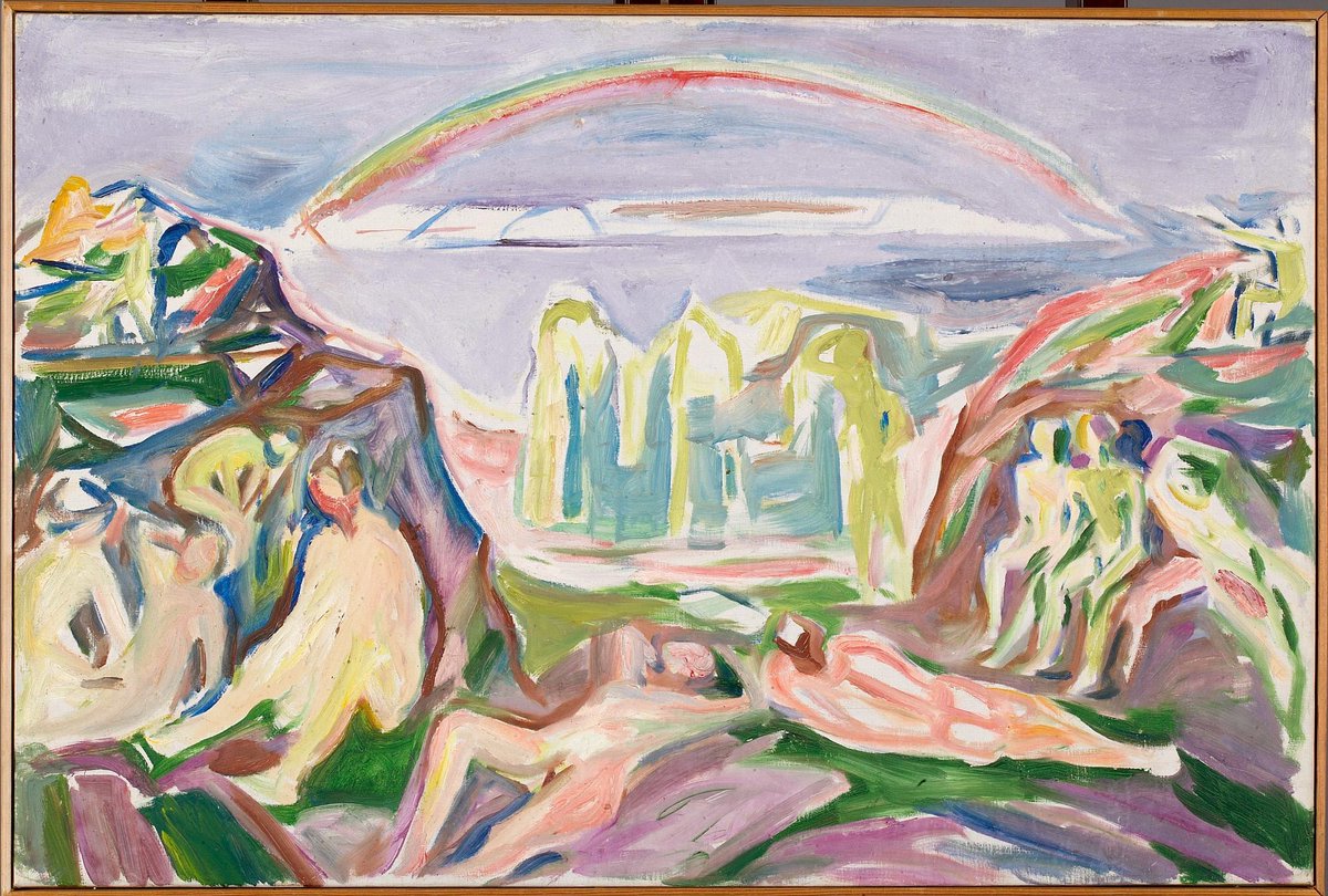 regenboogmuseum's tweet photo. The Rainbow Museum is altijd open, voor iedereen, zonder poespas.
https://t.co/ROfIrjaXX6
#openmusea #opencultuur #museumgym #poespas
Schilderij: The Rainbow, painted 1918-1919, by Edvard Munch (via @WikiCommons) https://t.co/mc1ZVtM1Pi