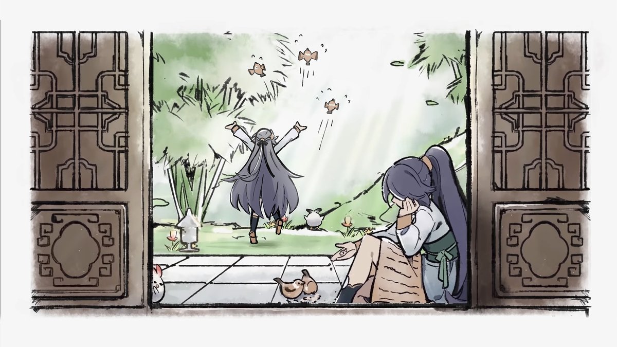 zva_41's tweet photo. Fu hua looked too lonely in this ed so I added senti into these scenes... 🥺 (I only drew senti, the other things are from cooking w/ valks s2 ep7) #HonkaiImpact3rd #崩壊3rd #fuhua #herrscherofsentience https://t.co/g1j0M2uivz