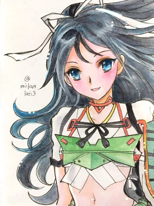 葛城 改です♪ 1944年1月19日進水! #艦これ版深夜の真剣お絵描き60分一本勝負 #艦これ版真剣お絵描き60分一本勝負_20220119 #葛城 #艦これ #進水日 