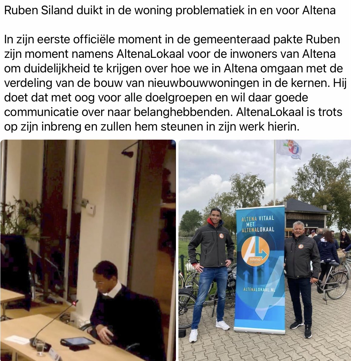 Trots op onze debutant als burgerraadslid Ruben Siland!