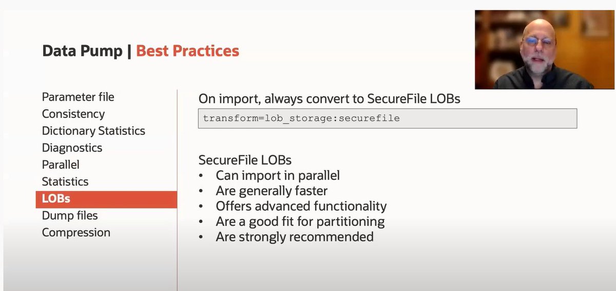 HemantKChitale's tweet image. #oracledatabase #datapump  Best Practices by Roy Swonger   @RoyFSwonger    youtube.com/watch?v=EXCS83…