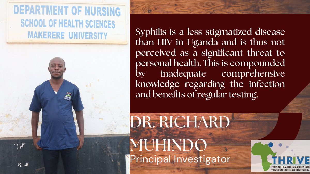 A first of its kind study in Uganda, led by Dr. Richard Muhindo, has revealed that majority of male sex workers (MSWs) in Uganda are hesitant to screen for #syphilis because of limited knowledge and low risk perception. 
#sexualhealth 
#stis 
#sexuallytransmittedinfections